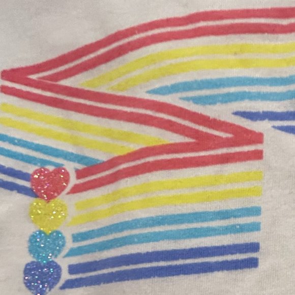 EPIC THREADS GIRLS PINK HOLIDAY WHITE RAINBOW LOGO TOP - Picture 5 of 6